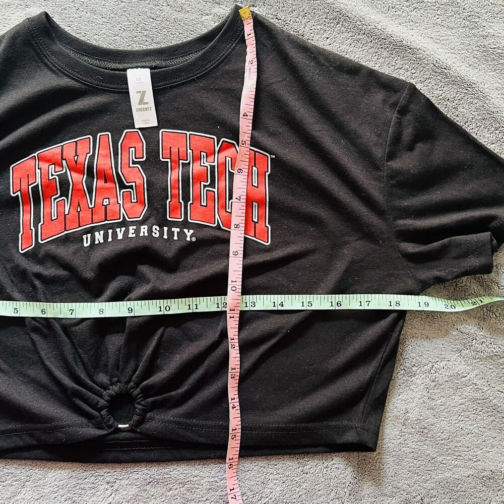 Texas Tech University Red Raiders Black Cropped Short Sleeve T-shirt Medium - Picture 8 of 9